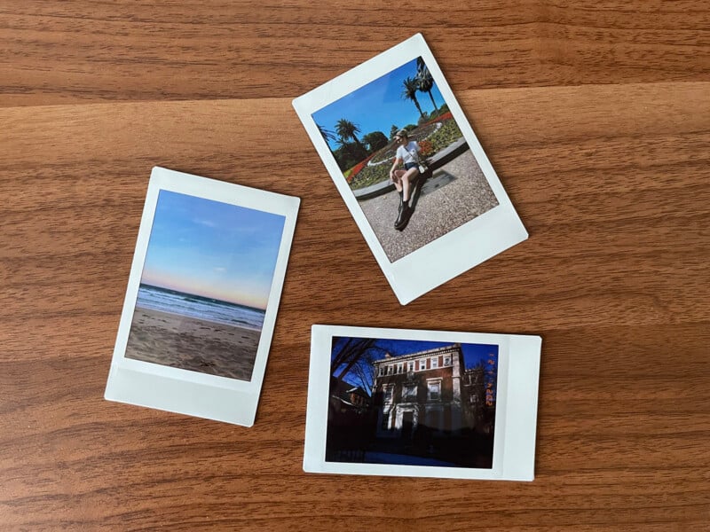 Three instant camera prints.