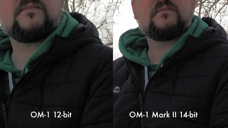 OM-1 Mark II side by side 14 bit