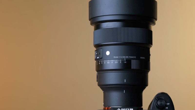 Sigma 15mm f/1.4 DG DN Fisheye standing tall